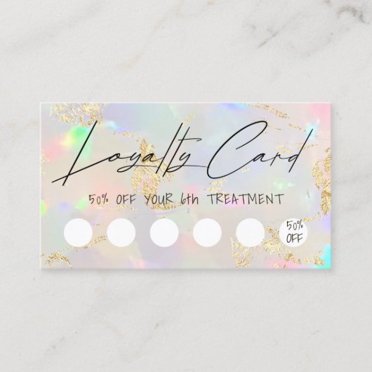 虹色フェイクデザインロイヤリティカード 名刺 (正面)