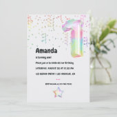 虹色フェイクバルーン1st誕生日招待状 招待状 (スタンド正面)