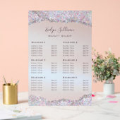 虹色フェイクピンクグリッター箔の価格表 アクリルサイン (ウェディング)