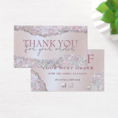 虹色フェイクピンクグリッター箔の割引カード (デスク)