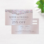 虹色フェイクピンクグリッター箔の紹介カード (デスク)