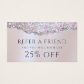 虹色フェイクピンクグリッター箔の紹介カード (正面)