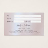 虹色フェイクピンクグリッター箔ギフトカード (裏面)