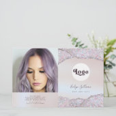 虹色フェイクピンクグリッター箔二折パンフレット (スタンド正面)