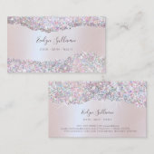 虹色フェイクピンクグリッター箔名刺 名刺 (正面/裏面)