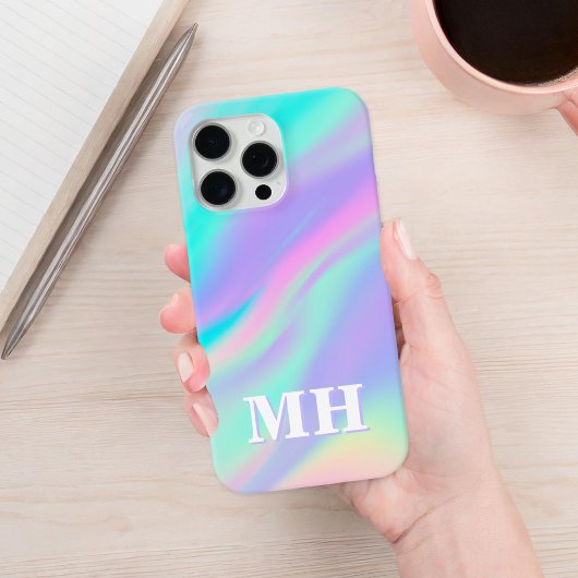 虹色フェイクモダンイニシャルモノグラム Case-Mate iPhoneケース