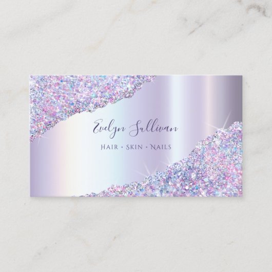 虹色フェイクラベンダーグリッター名刺 名刺 (正面)