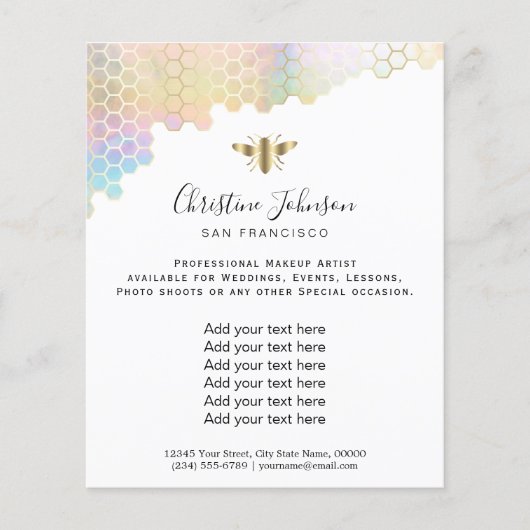 虹色フェイク効果ハニカム チラシ (正面)