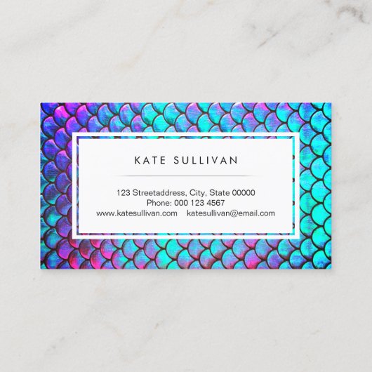 虹色フェイク効果マーメイドスケール 名刺 (裏面)