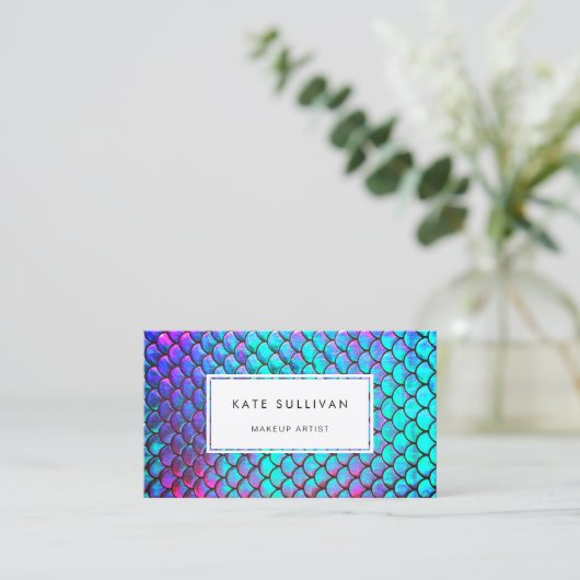 虹色フェイク効果マーメイドスケール 名刺 (スタンド正面)