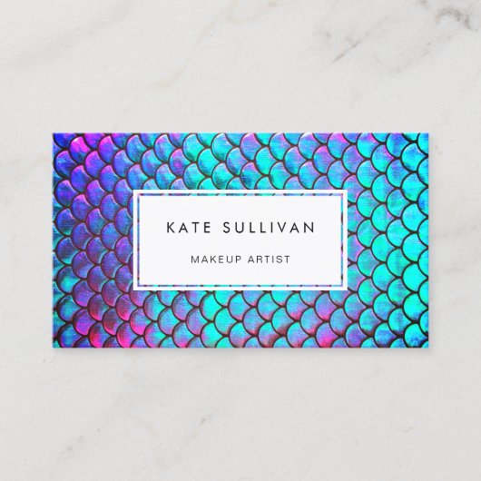 虹色フェイク効果マーメイドスケール 名刺 (正面)