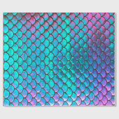 虹色フェイク効果マーメイドフィッシュ ラッピングペーパー (フラット)