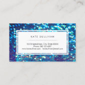虹色フェイク効果マーメイドブルーセクイン 名刺 (裏面)
