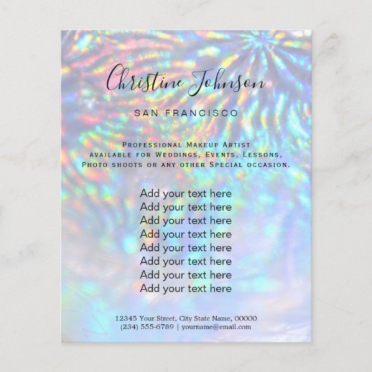 虹色フェイク効果美しいサロン チラシ (正面)