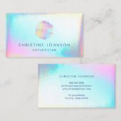 虹色フェイク効果dahliaロゴエステティシャン 名刺 (正面/裏面)