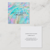 虹色フェイク大理石フェイクグリッター詳細 スクエア名刺 (正面/裏面)