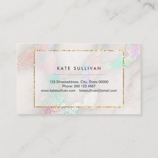 虹色フェイク大理石効果名刺 名刺 (裏面)