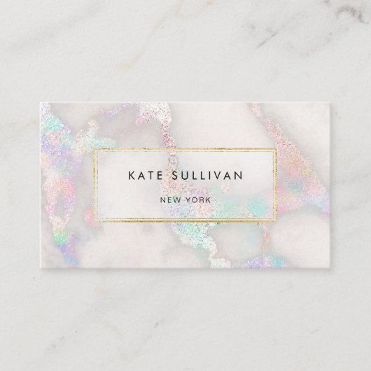 虹色フェイク大理石効果名刺 名刺 (正面)