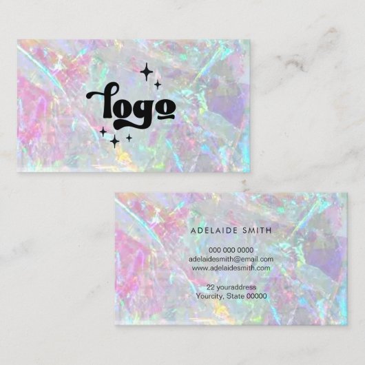 虹色フェイク水晶名刺 名刺 (正面/裏面)
