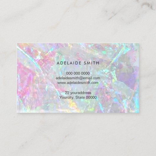虹色フェイク水晶名刺 名刺 (裏面)