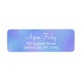 虹色フェイク箔のエレガント差出人住所ラベル ラベル