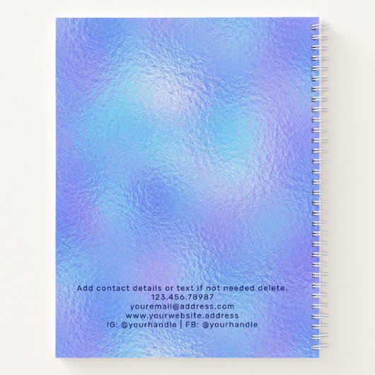 虹色フェイク箔ロエレガントゴ手帳 ノートブック (裏面)