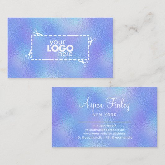 虹色フェイク箔ロエレガントゴ・ビジネス・カード 名刺 (正面/裏面)