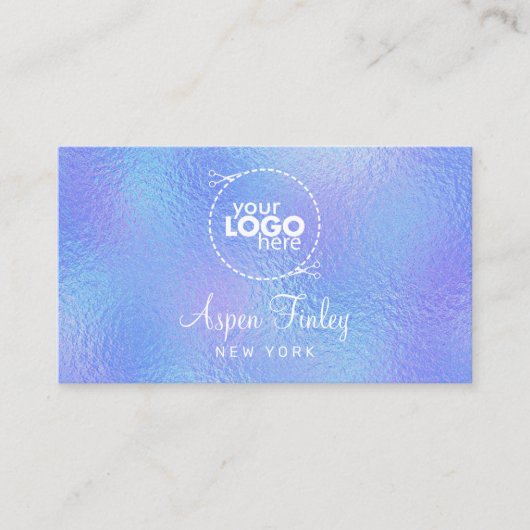 虹色フェイク箔ロエレガントゴ・ビジネス・カード 名刺 (正面)