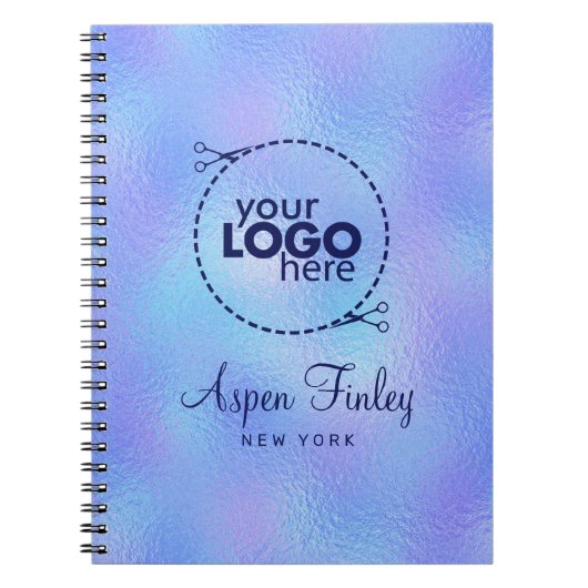 虹色フェイク箔ロゴノートブック ノートブック (正面)