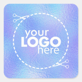 虹色フェイク箔ロゴ正方形ステッカー スクエアシール