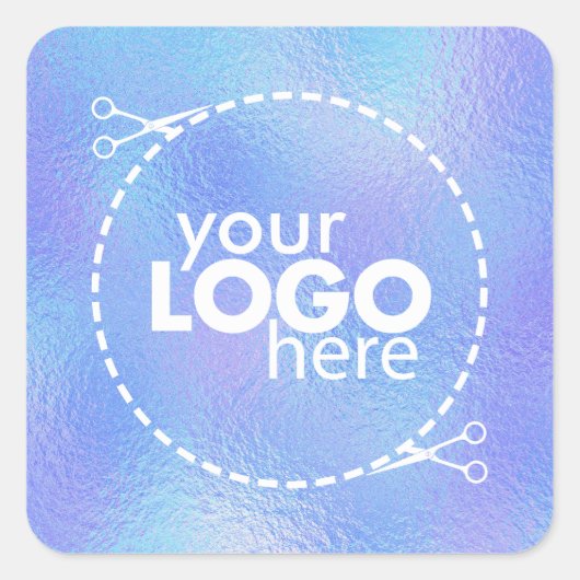 虹色フェイク箔ロゴ正方形ステッカー スクエアシール (正面)