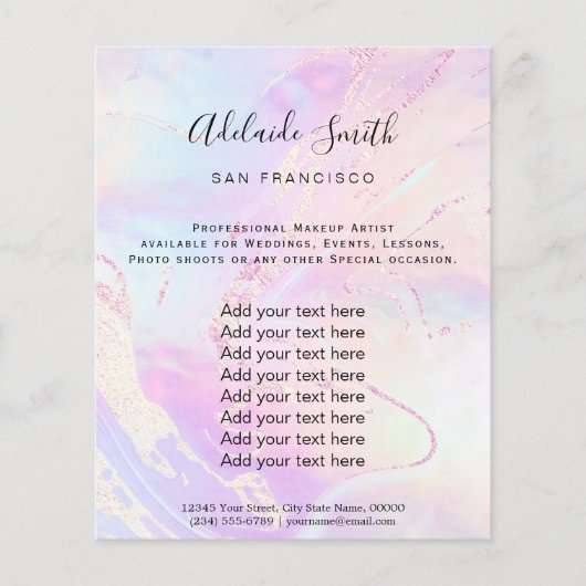 虹色フェイク紫色とフェイクグリッター チラシ (正面)