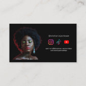 虹色フェイク美しいメイクアップ・インフルエンサーカスタム 名刺 (裏面)