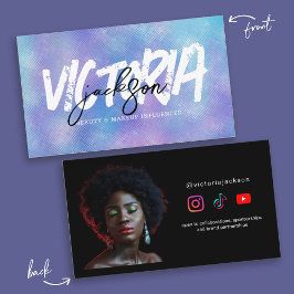 虹色フェイク美しいメイクアップ・インフルエンサーカスタム 名刺