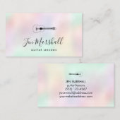 虹色フェイク背景ギタリスト 名刺 (正面/裏面)