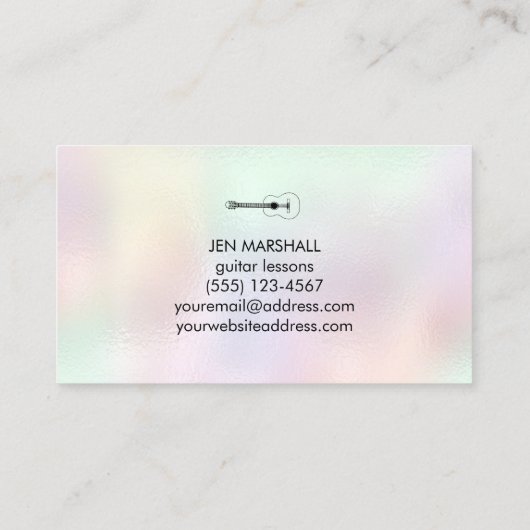 虹色フェイク背景ギタリスト 名刺 (裏面)