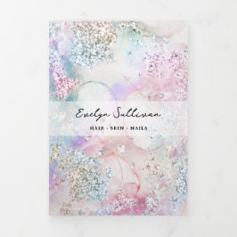 虹色フェイク色三折パンフレット 三つ折りカード