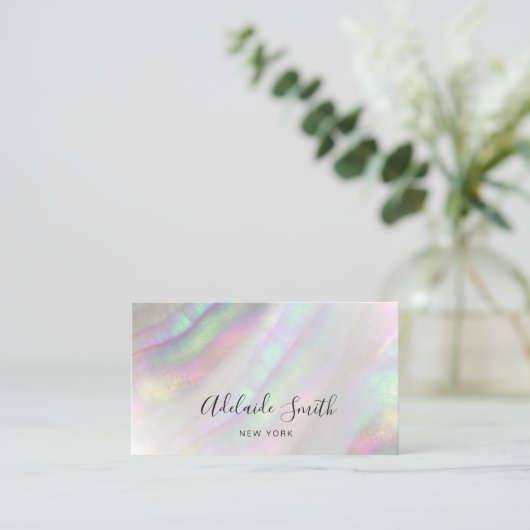 虹色フェイク貝名刺 名刺 (スタンド正面)