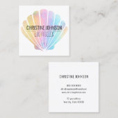 虹色フェイク貝殻スクエア名刺 スクエア名刺 (正面/裏面)