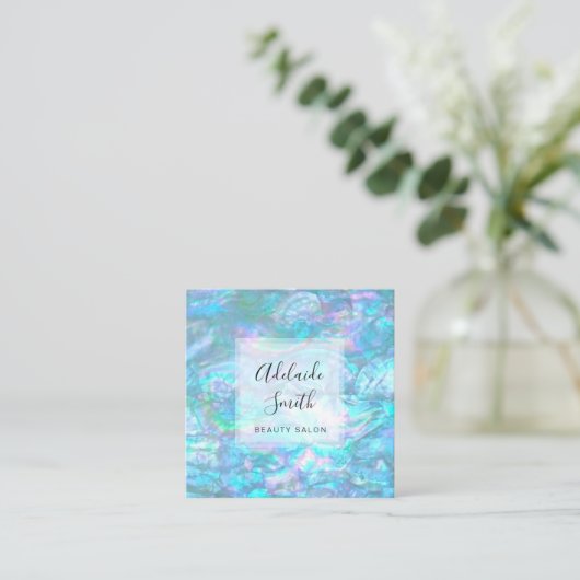 虹色フェイク貝組織 スクエア名刺 (スタンド正面)