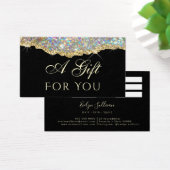 虹色フェイク金ゴールドグリッターギフトカード (デスク)