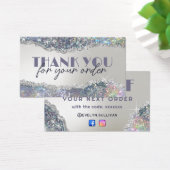 虹色フェイク銀グリッター割引カード (デスク)