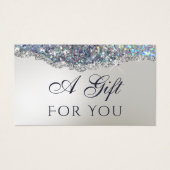 虹色フェイク銀グリッター箔ギフトカード (正面)