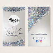 虹色フェイク銀グリッター箔パッケージインサート (正面&裏面)