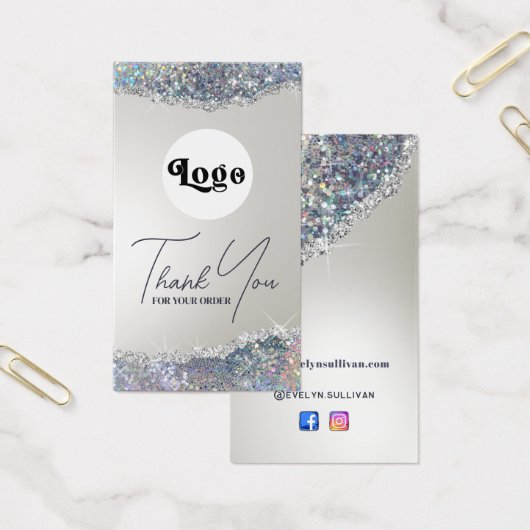 虹色フェイク銀グリッター箔パッケージインサート (オフィス)