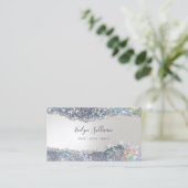 虹色フェイク銀グリッター箔名刺 名刺 (スタンド正面)