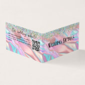 虹色フォイルおよびグリッター結婚のエンクロージャカード 名刺 (外部)