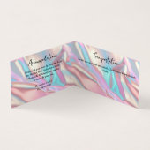 虹色フォイルおよびグリッター結婚のエンクロージャカード 名刺 (内部)