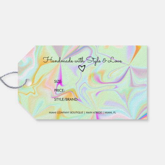 虹色ブティックアパレル価格サイつるズラベル ギフトタグ (裏面横)