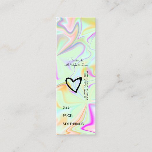 虹色ブティック服価格サイズつるAラベル スキニー名刺 (裏面)